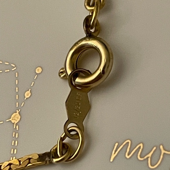 NEW vintage 12kt yellow gold filled c link cobra herringbone flat chain bracelet - Picture 3 of 6